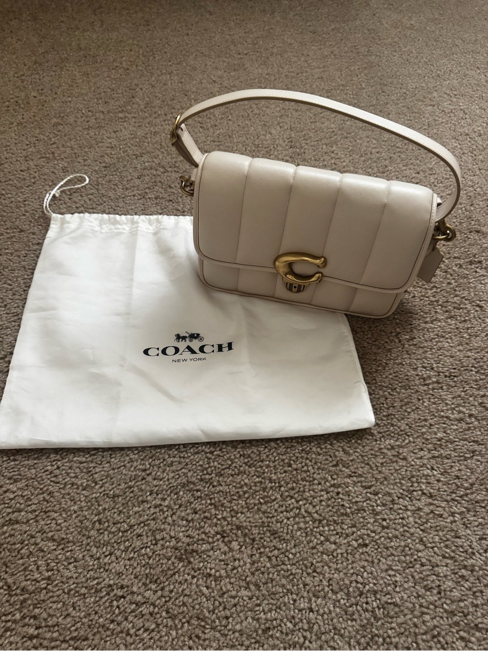 Coach Bag in Cream with Gold Hardware